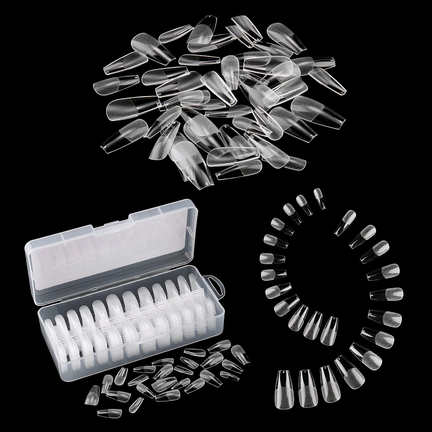 Pre-buff coffin nail tips