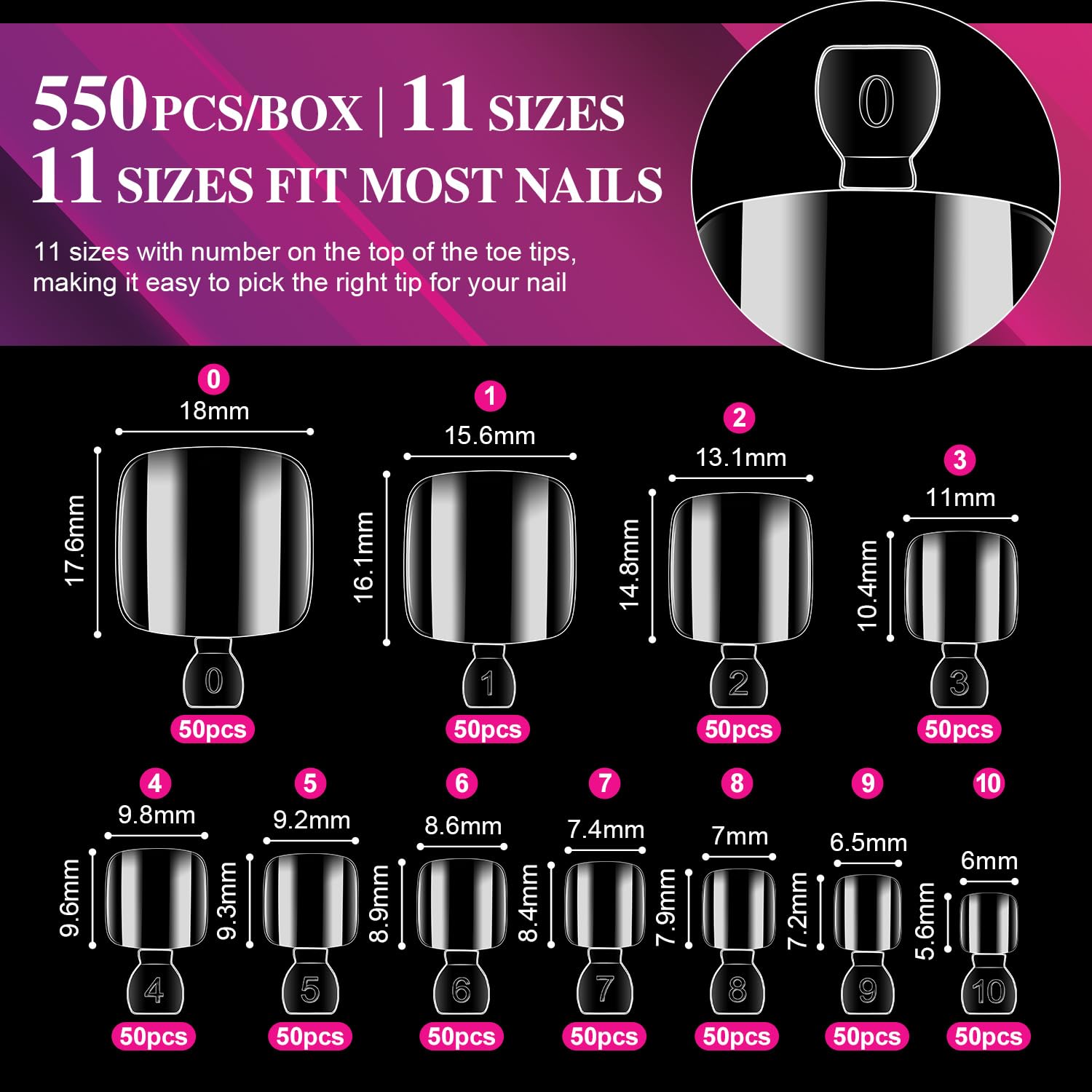 full cover toe nail tips