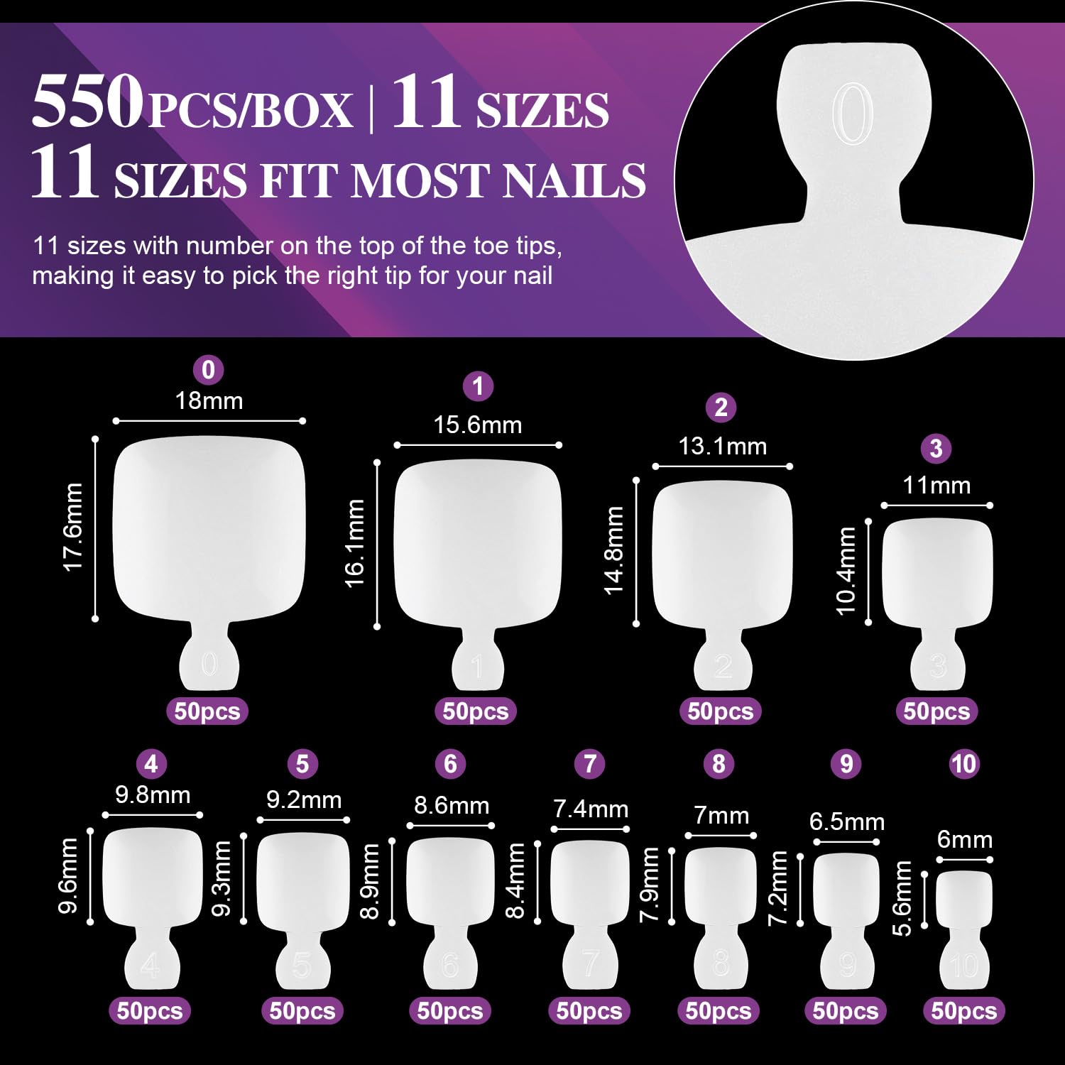 white tip nails toes