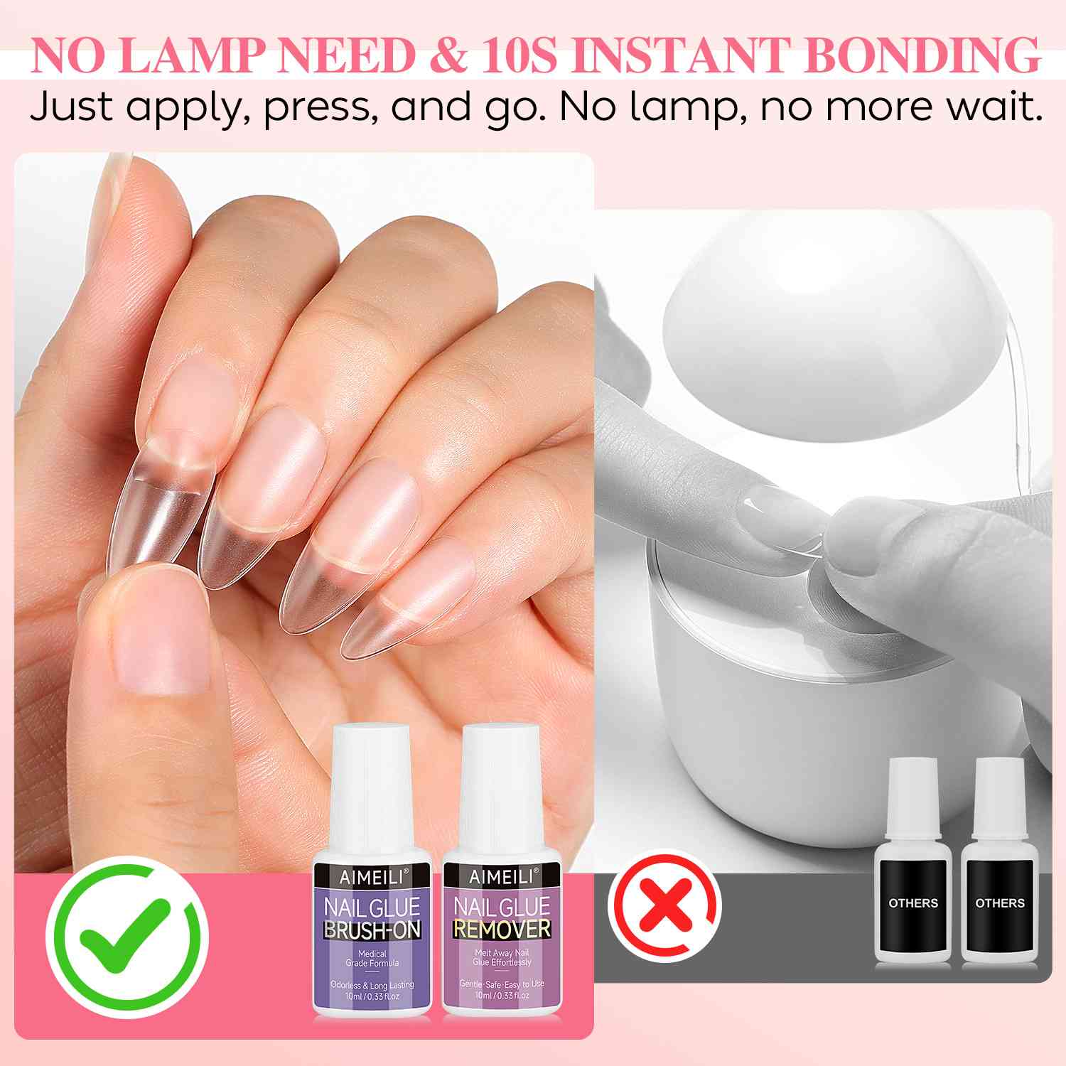 AIMEILI Nail Glue & Remover Kit – Strong Bond Press On Nails | JSJIE10ML