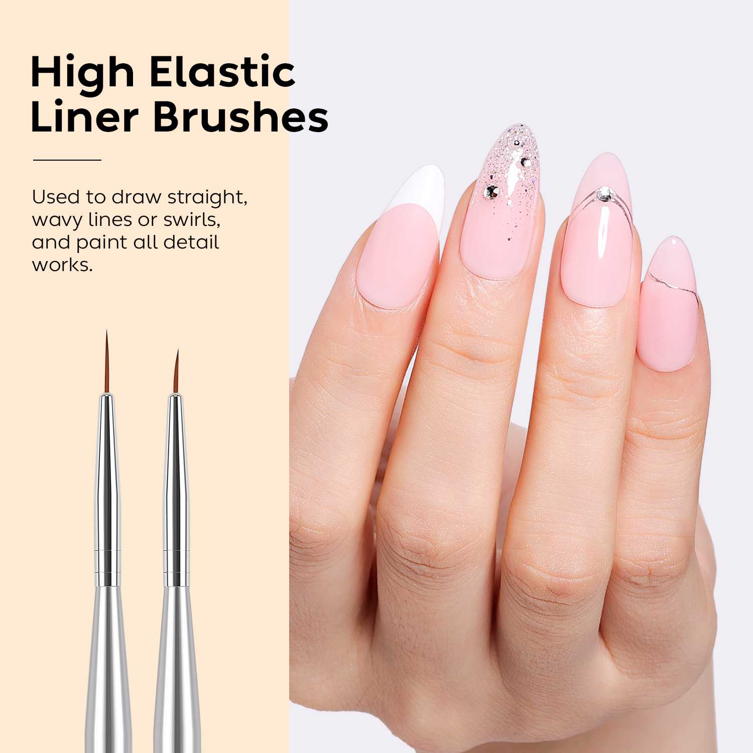 AIMEILI 8-Piece Nail Art Brushes Set NBRB3 for Gel Polish