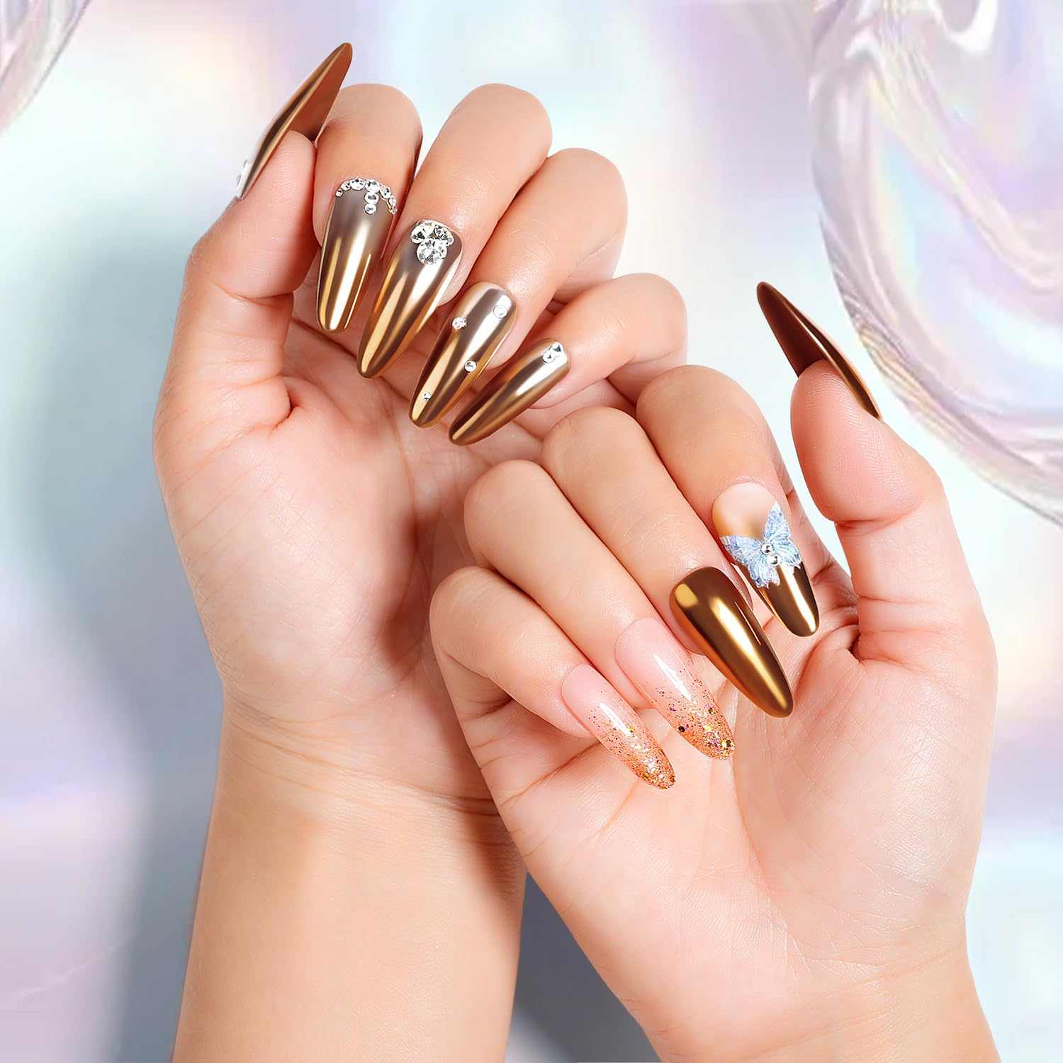 chrome powder on nails
