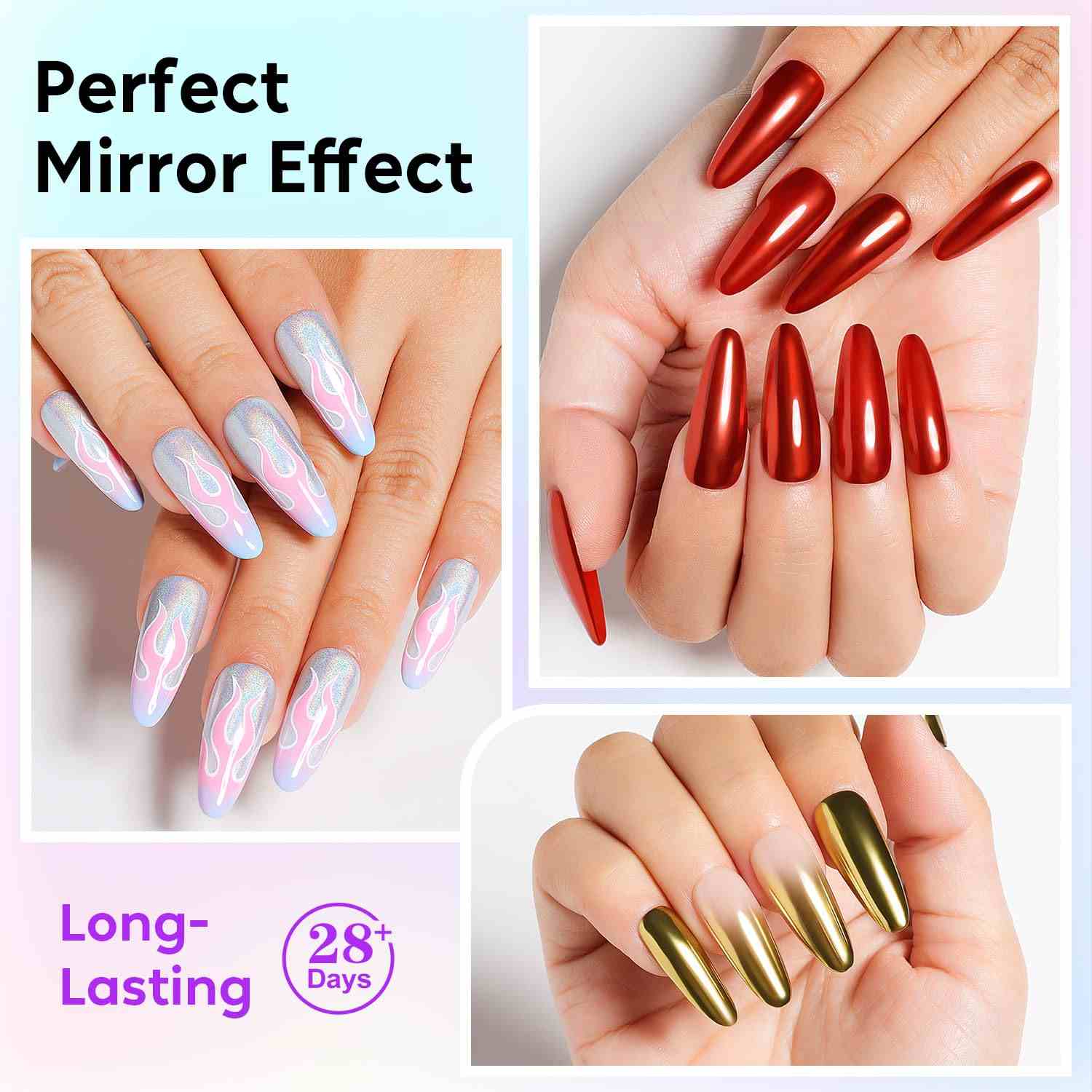chrome nails design