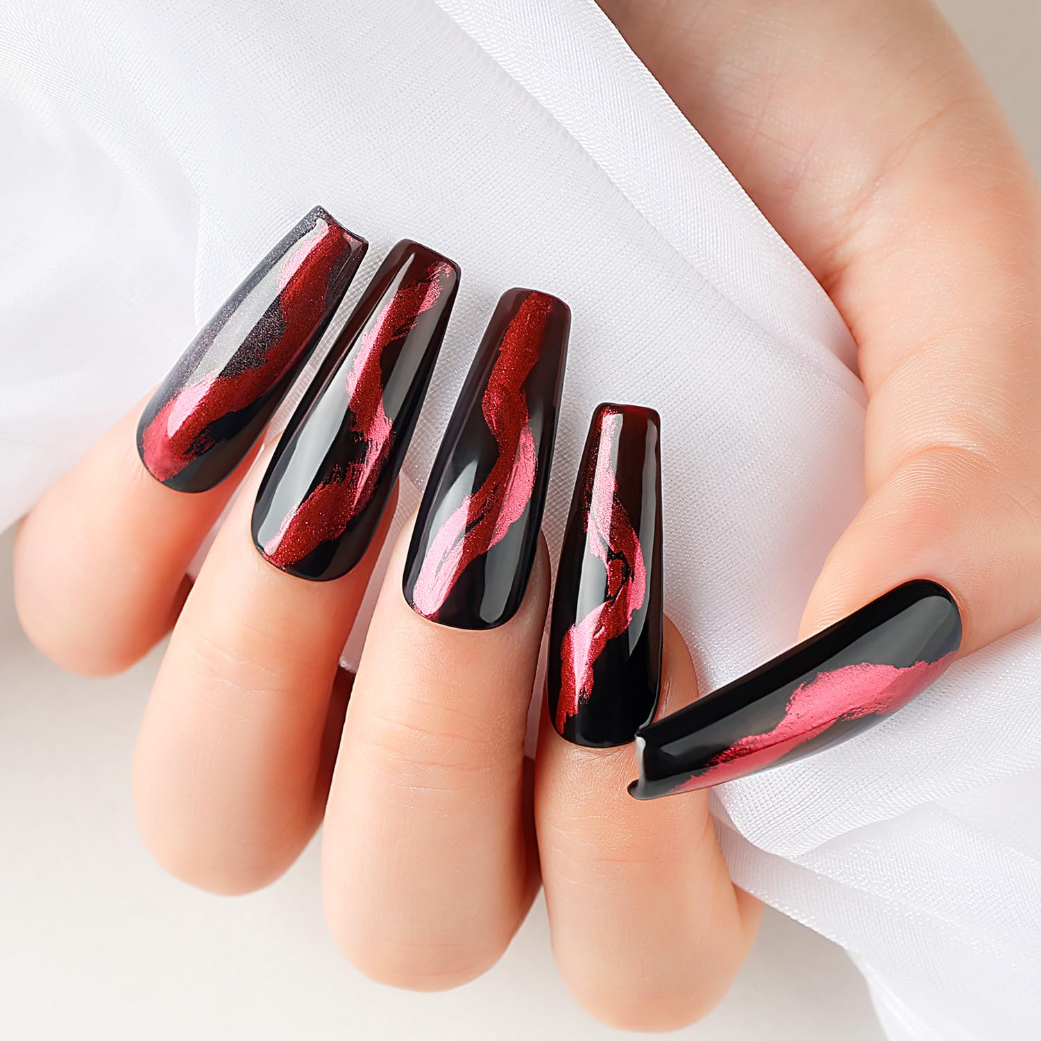 red chrome nail powder