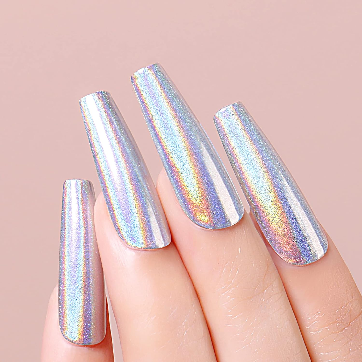 silver chrome nail powder