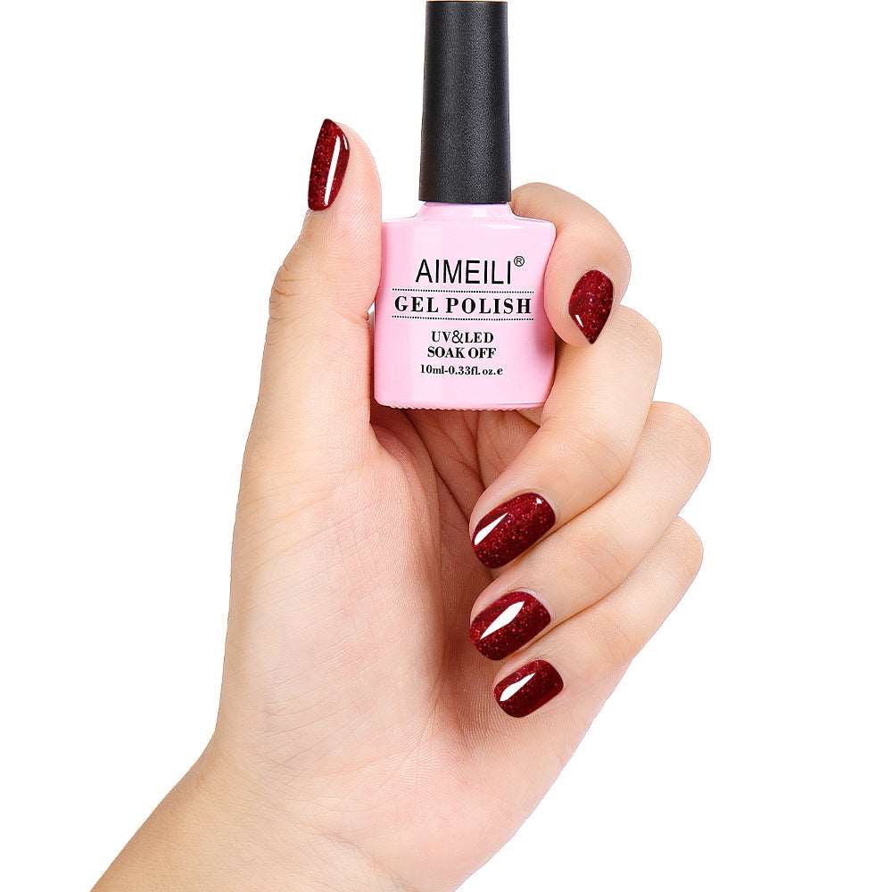 red glitter nail polish