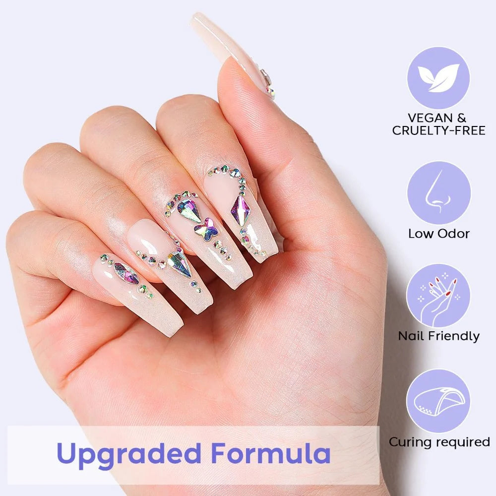 Upgraded formula rhinestone nail glue