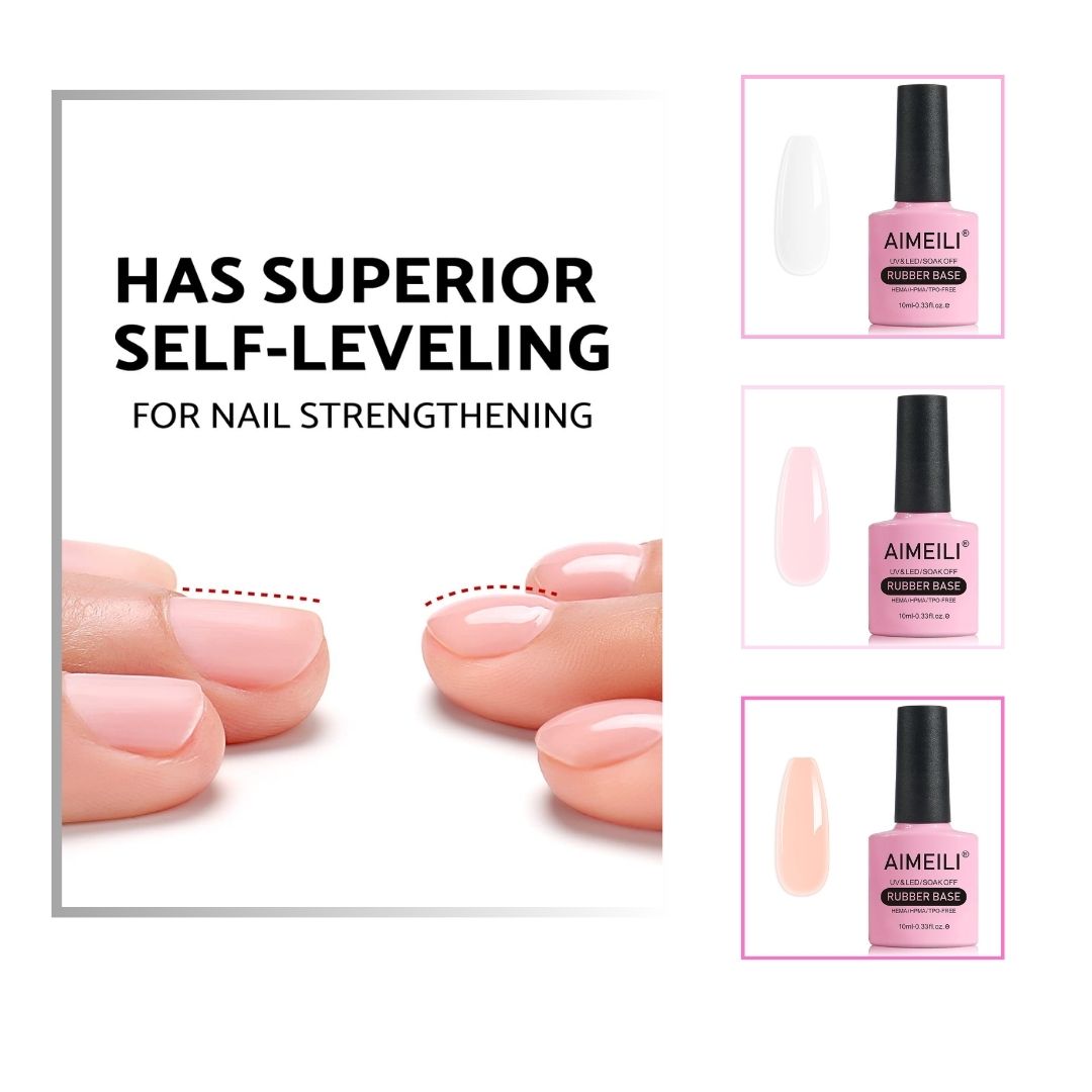 Nail strengthening for rubber base