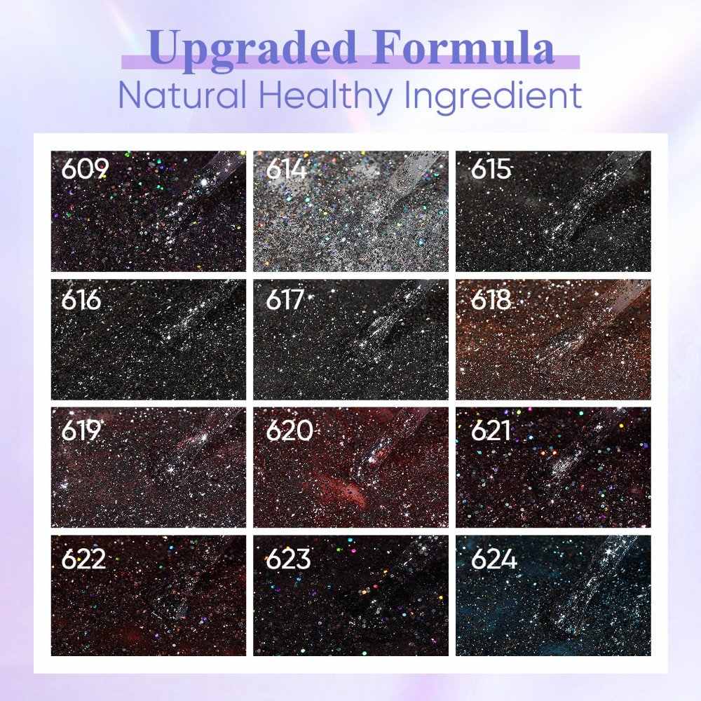 Natural healthy ingredient glitter gel polish