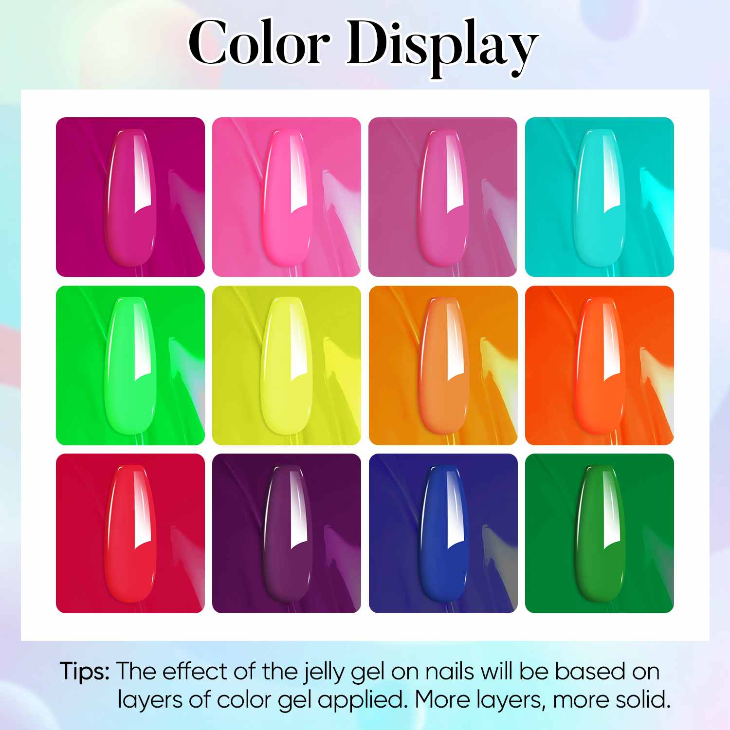 AIMEILI Neon Gel Nail Polish Set 12pcs – HEMA Free Vegan | SET12-35_5ML