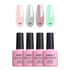 nude pink glitter mint green nail polish