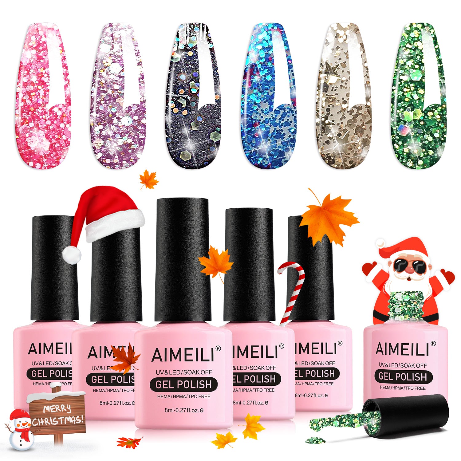 Christmas nail gel polish