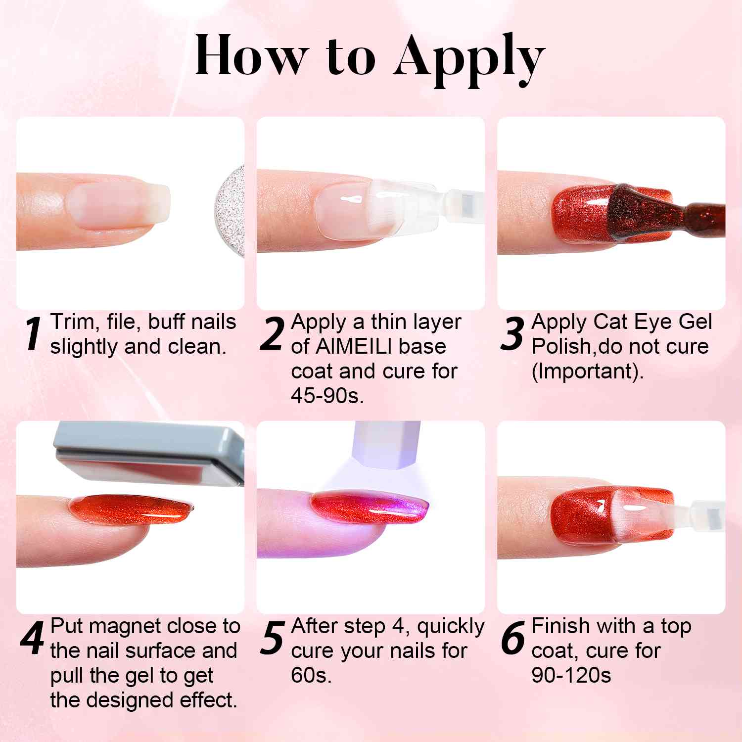 AIMEILI Cat Eye Gel Polish Set – 6 Colors 120