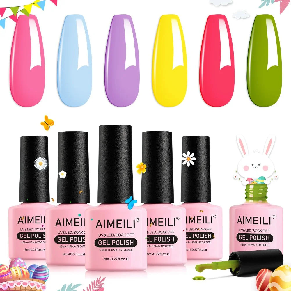 summer rainbow nails