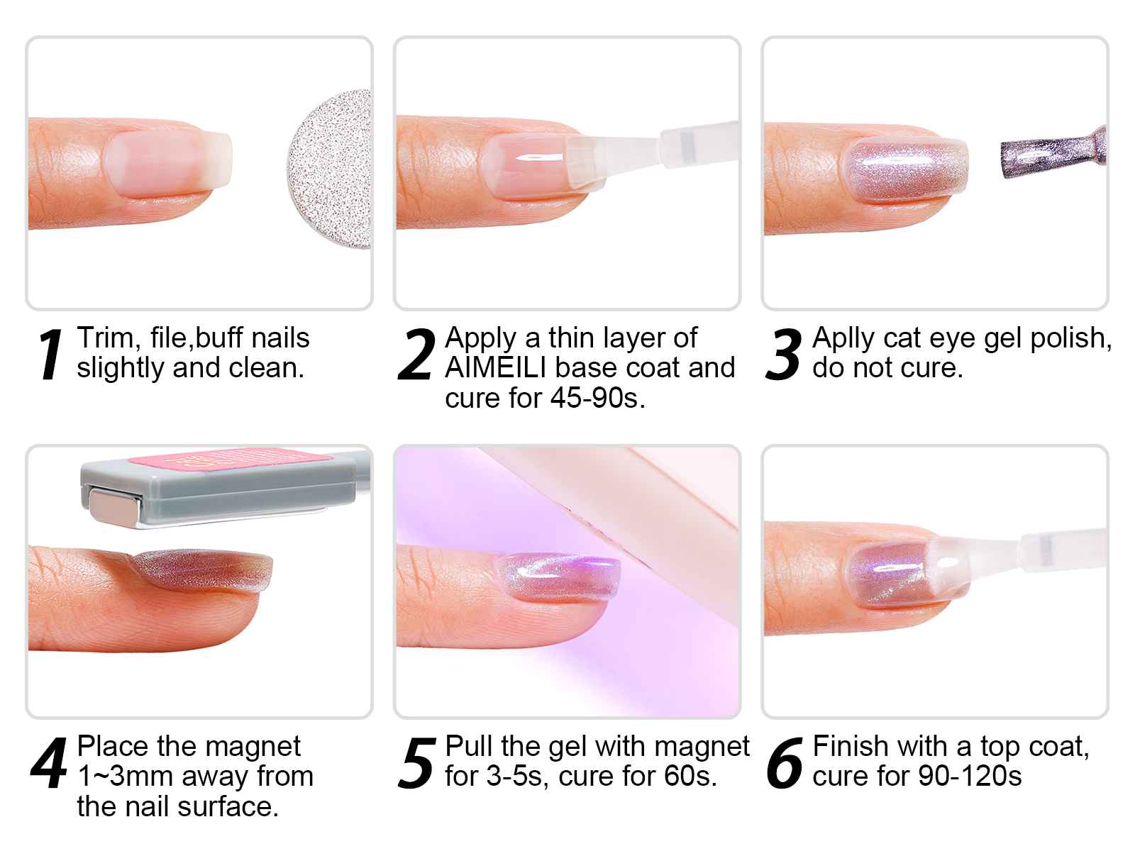 How to apply the cat eye gel nail polish