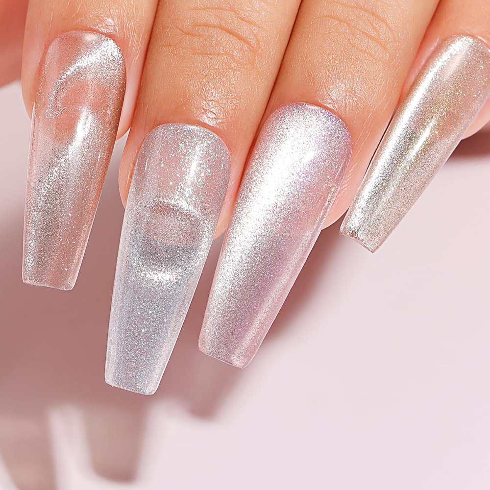 AIMEILI Cat Eye Gel Nail Polish –6 Colors, 10ml | Pearly Nude Magnetic | SET6-49