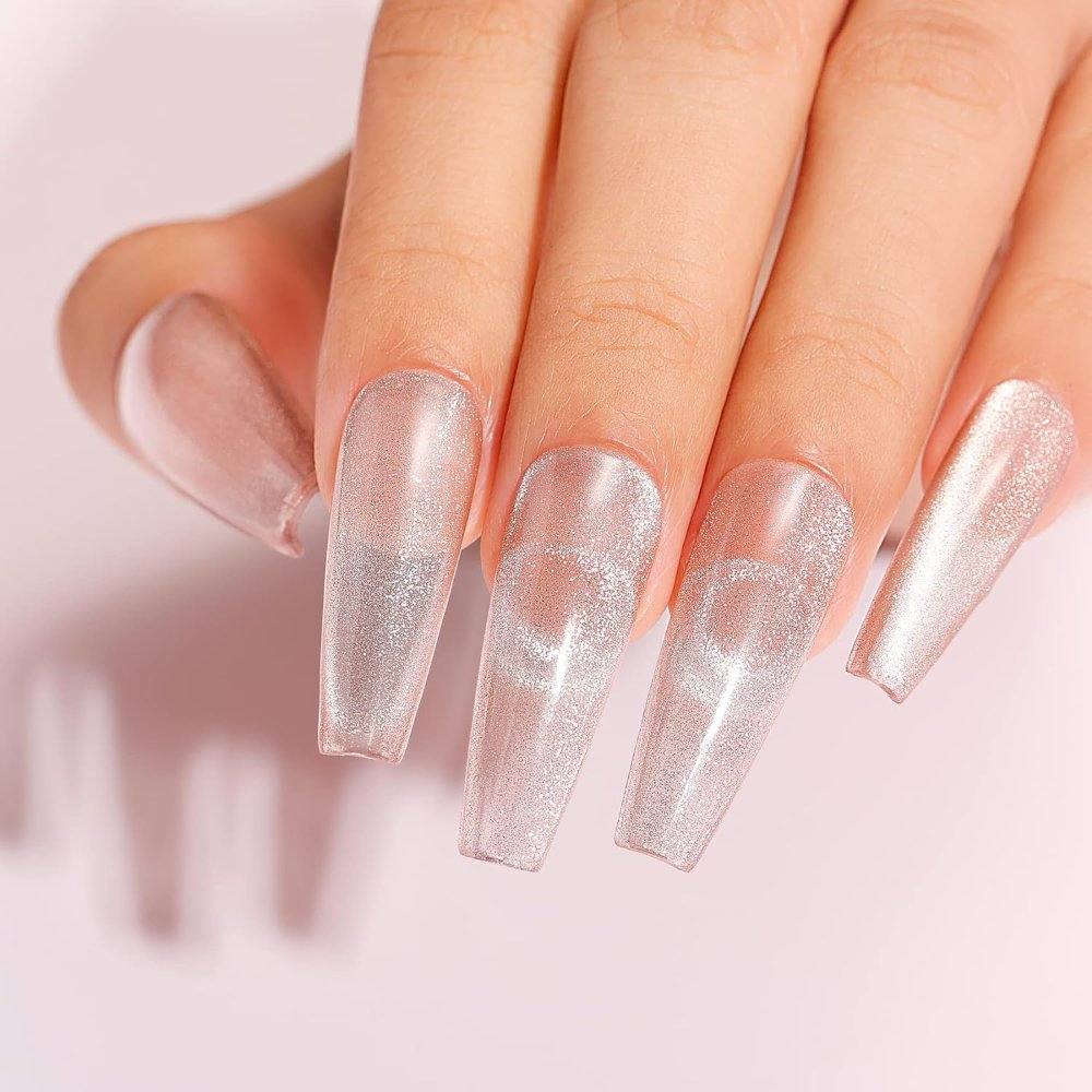 AIMEILI Cat Eye Gel Nail Polish –6 Colors, 10ml | Pearly Nude Magnetic | SET6-49