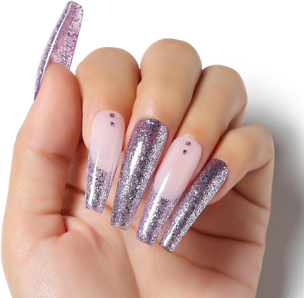 purple glitter nail polish