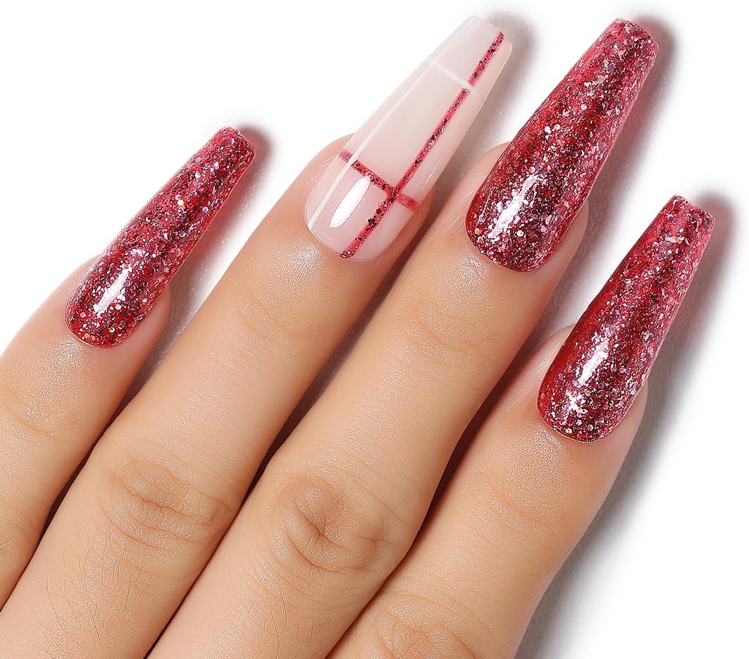 red glitter nail polish