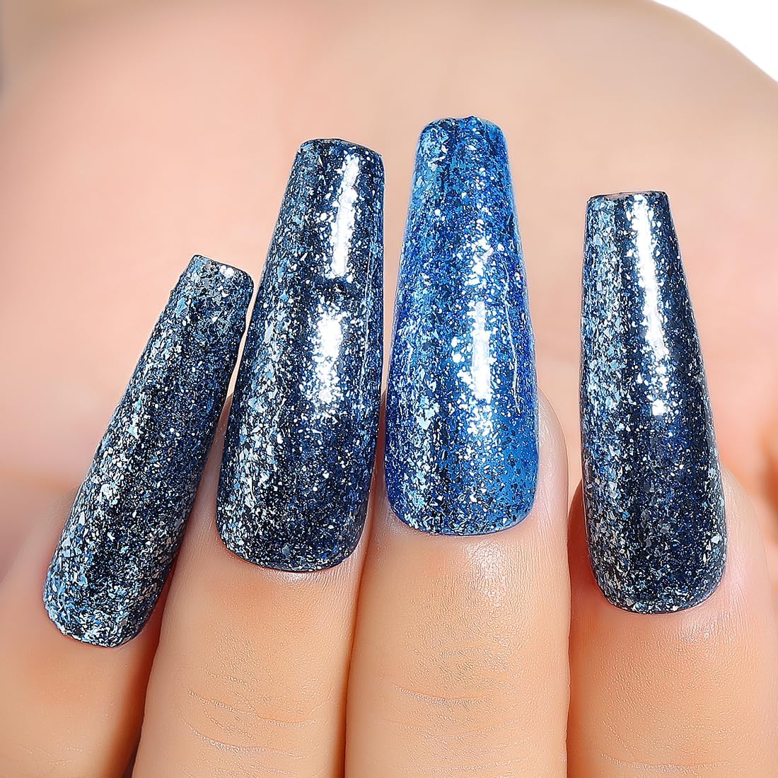 blue glitter nail polish