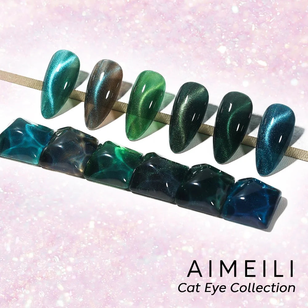 Green cat eye gel collection