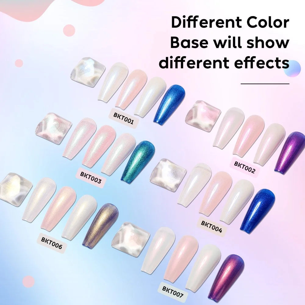 pearl top coat effect on diferent color base