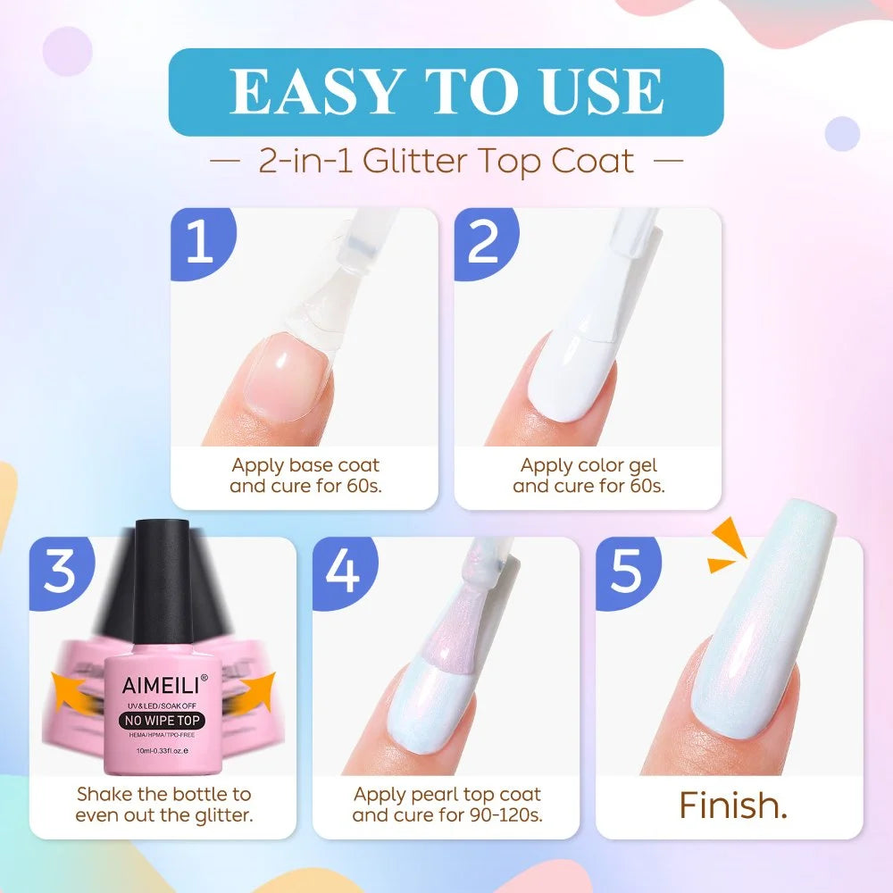 how to use the glitter top coat?