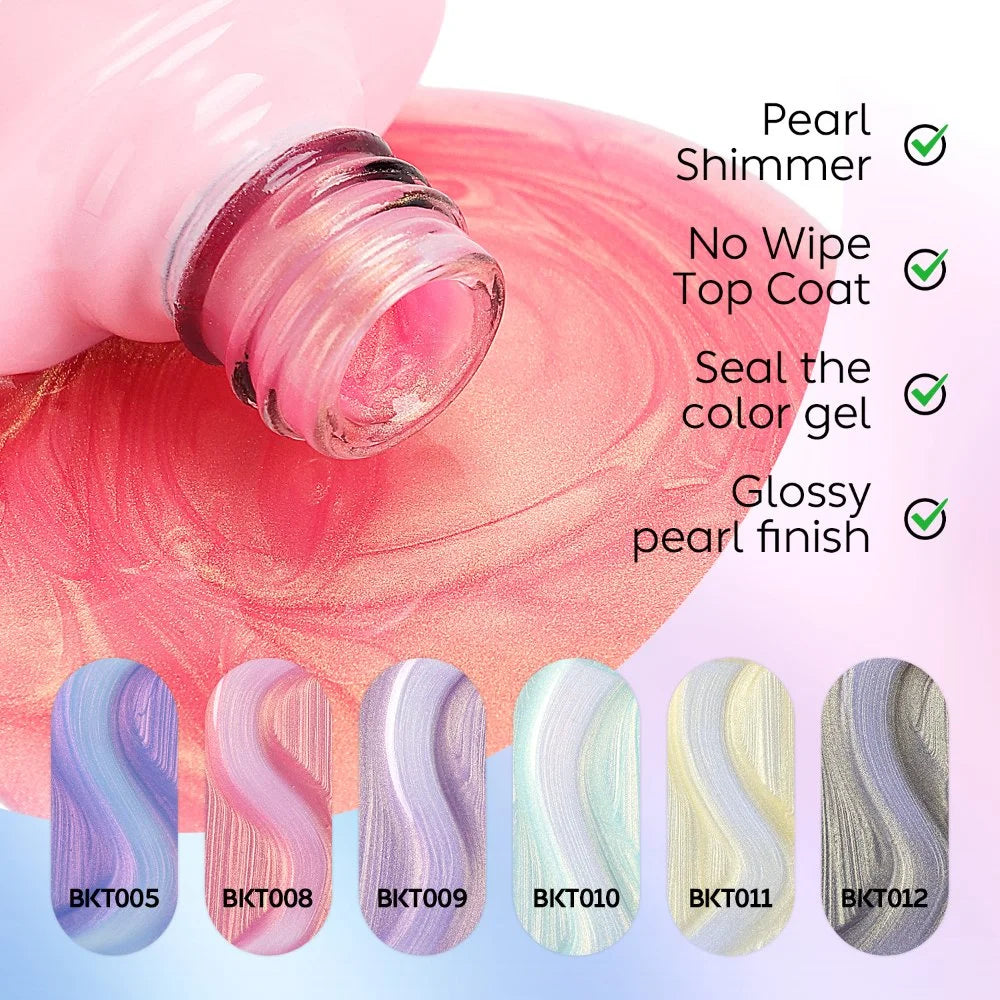 Colorful pearl top coat