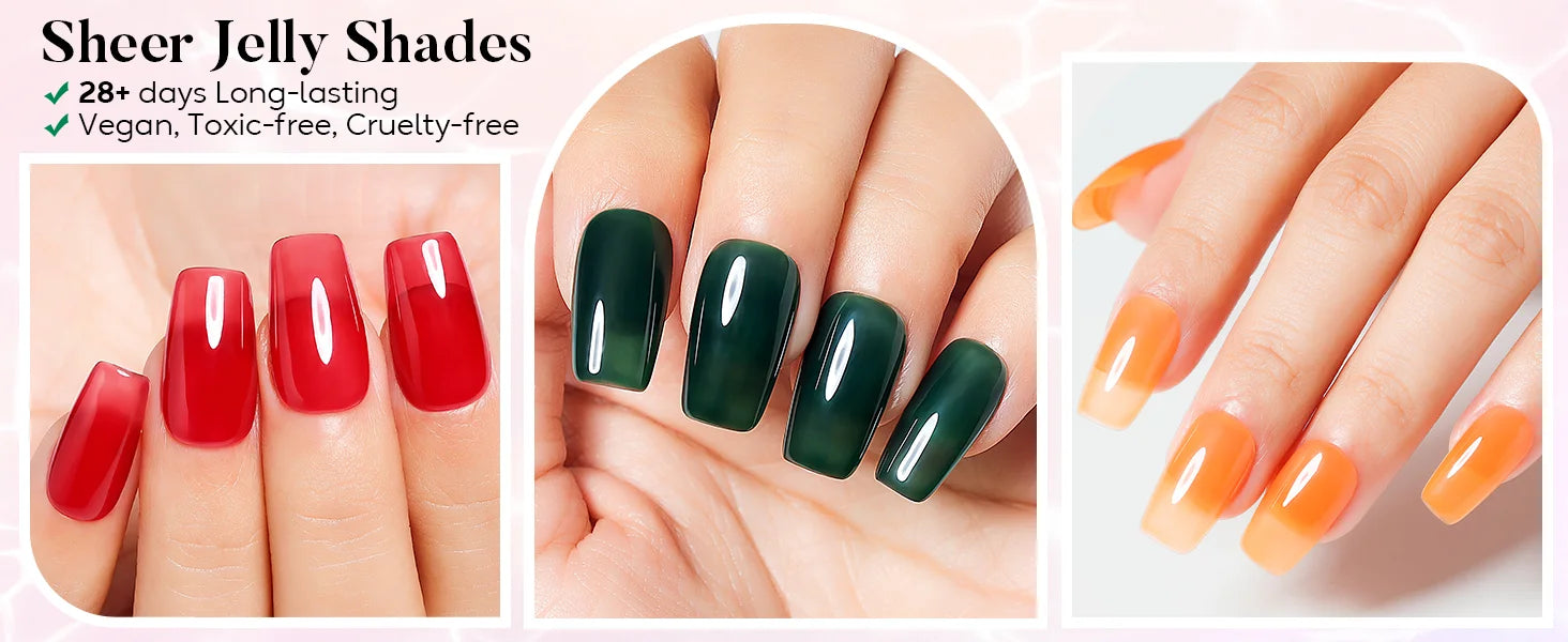The UV led Jelly nails effect