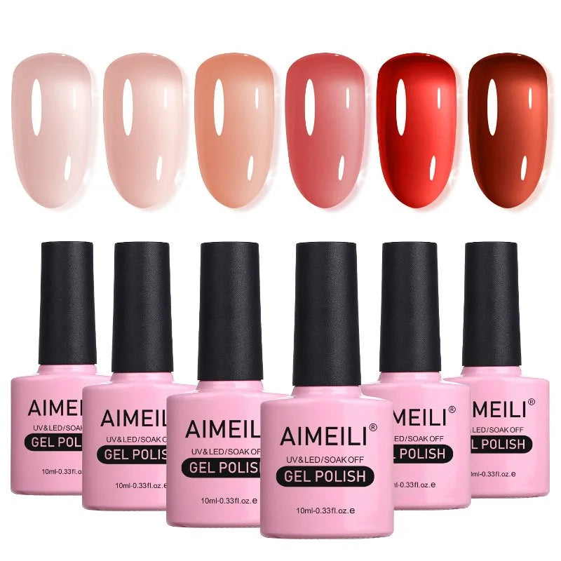 Aimeili Pink Color jelly gel polish set