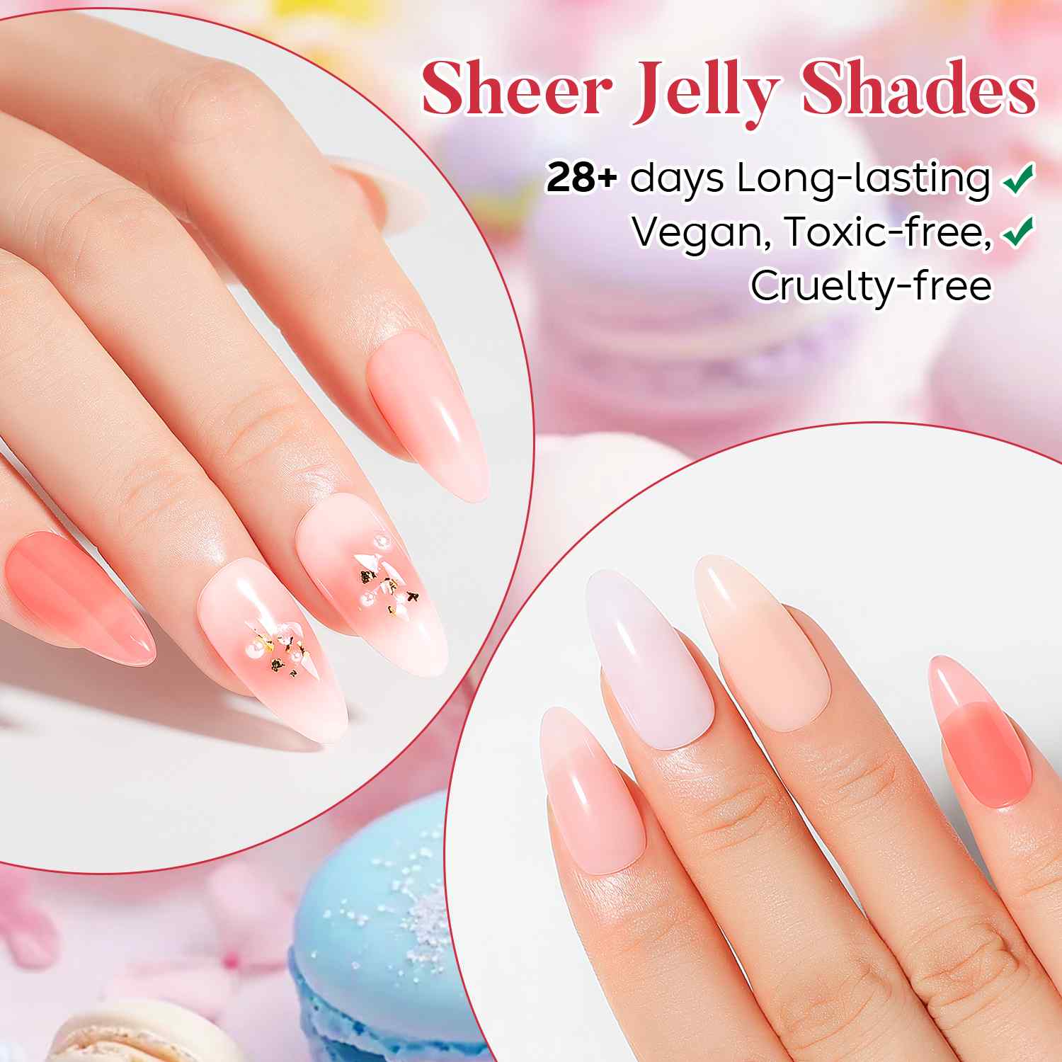 AIMEILI Builder Nail Gel – 6 Colors, 5ml | Strengthen Nails | SET6-88_5ML