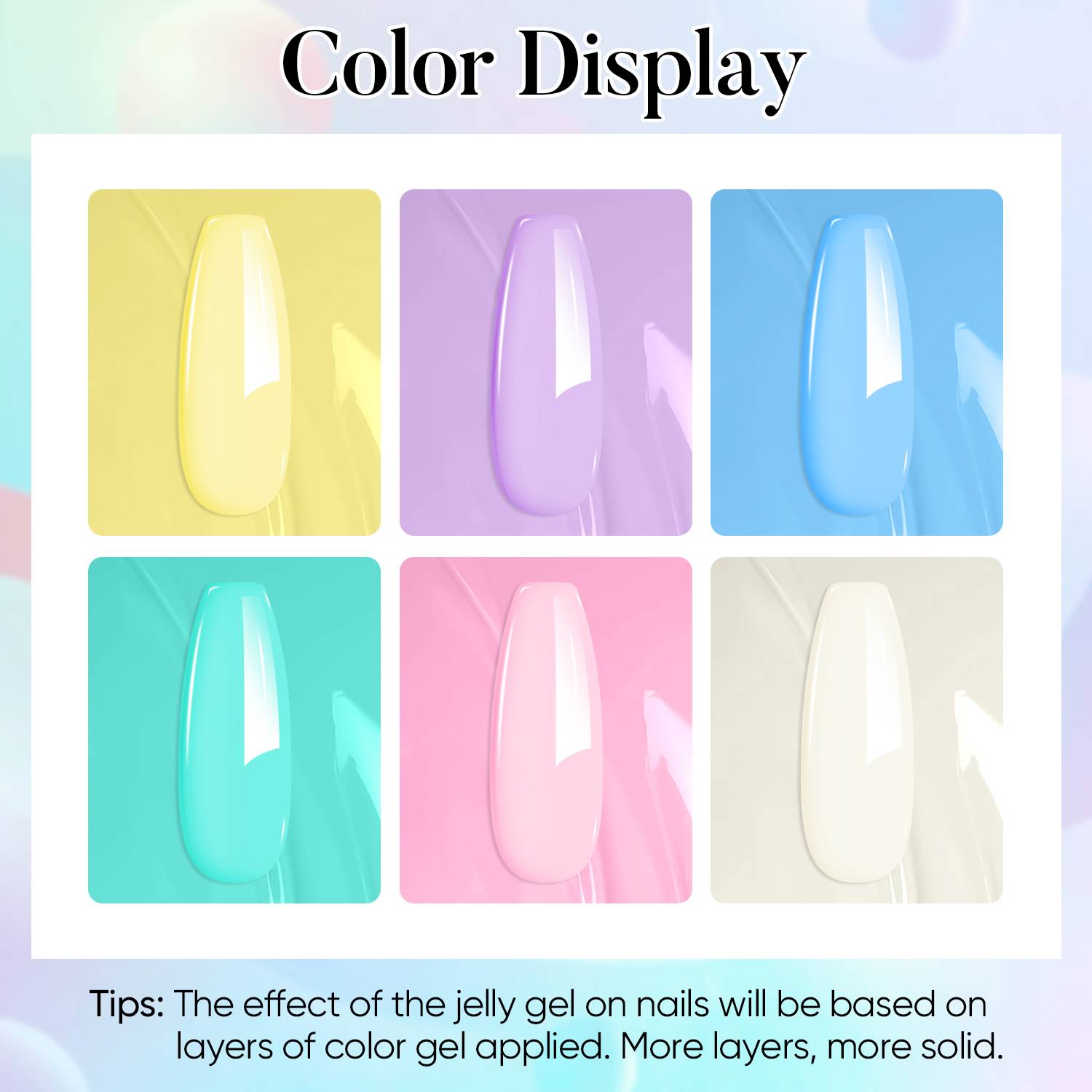 AIMEILI Pastel Gel Nail Polish Set 6pcs – HEMA Free Vegan | SET6-90_5ML