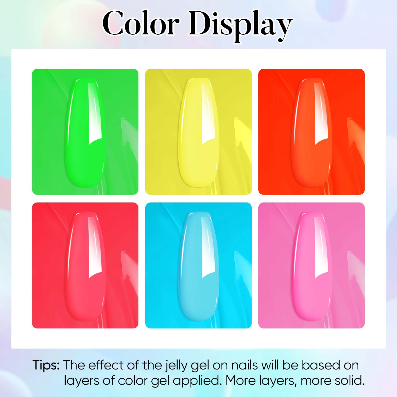 AIMEILI Summer Bright Gel Nail Polish Set 6pcs – HEMA Free Vegan | SET6-91_5ML