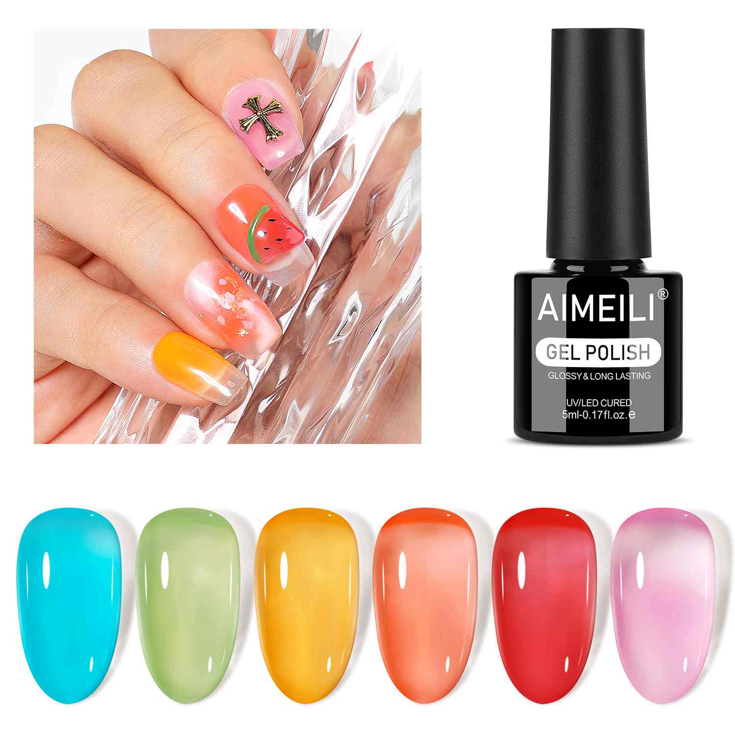 AIMEILI Jelly Gel Nail Polish Set 6pcs – HEMA Free Vegan | SET6-93_5ML