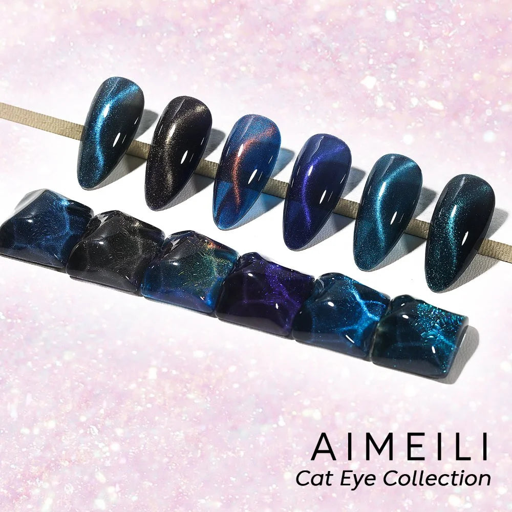 AIMEILI deep blue and gree cat eye collection
