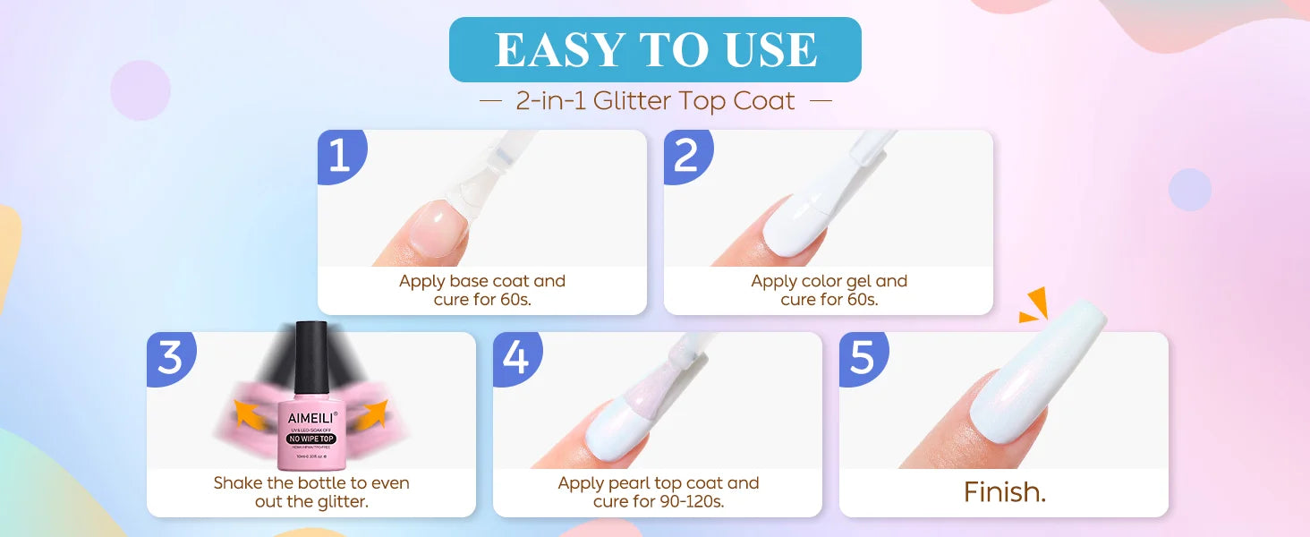 Easy to use the pearl top coat