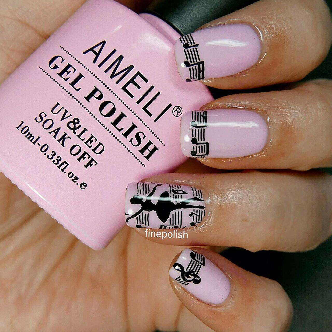 baby pink short nails
