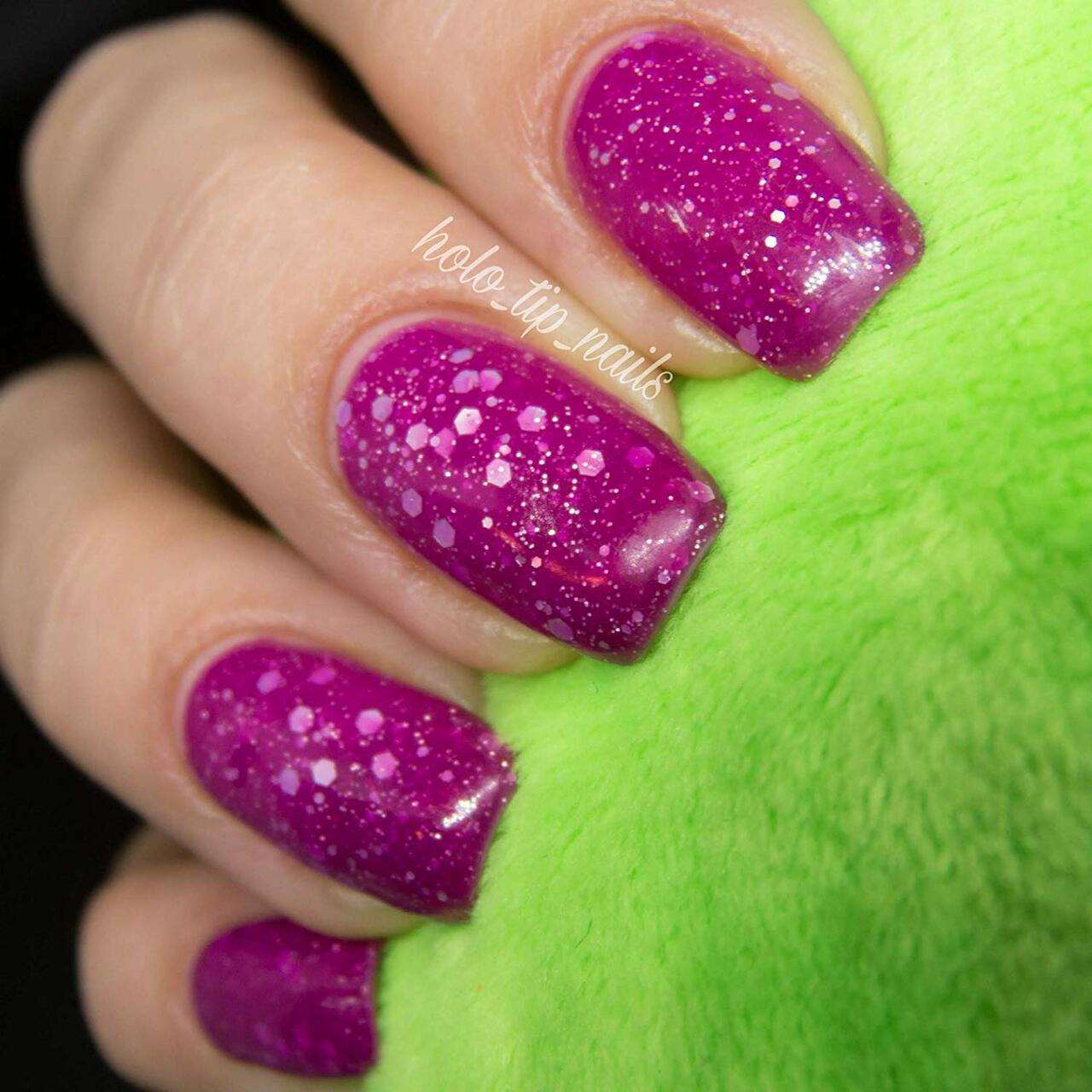 red glitter nail polish