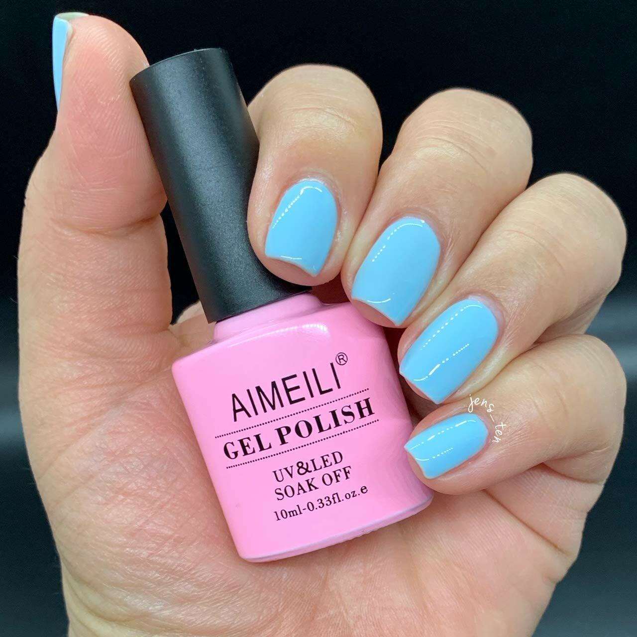 baby blue coffin nails
