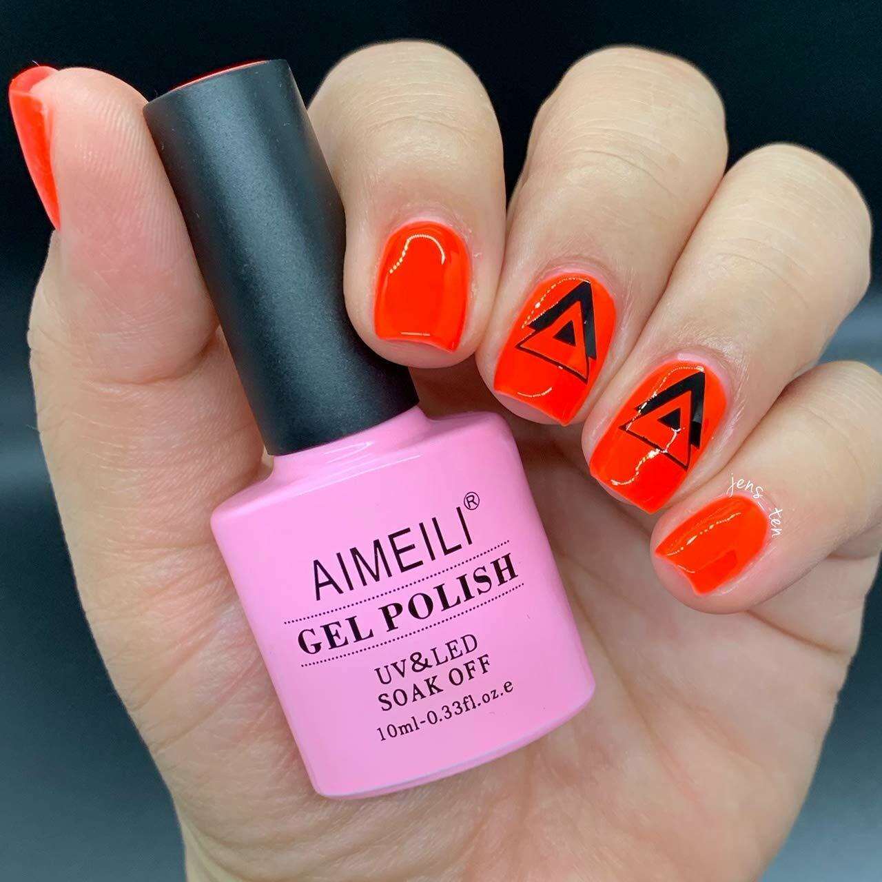 neon orange nail polish