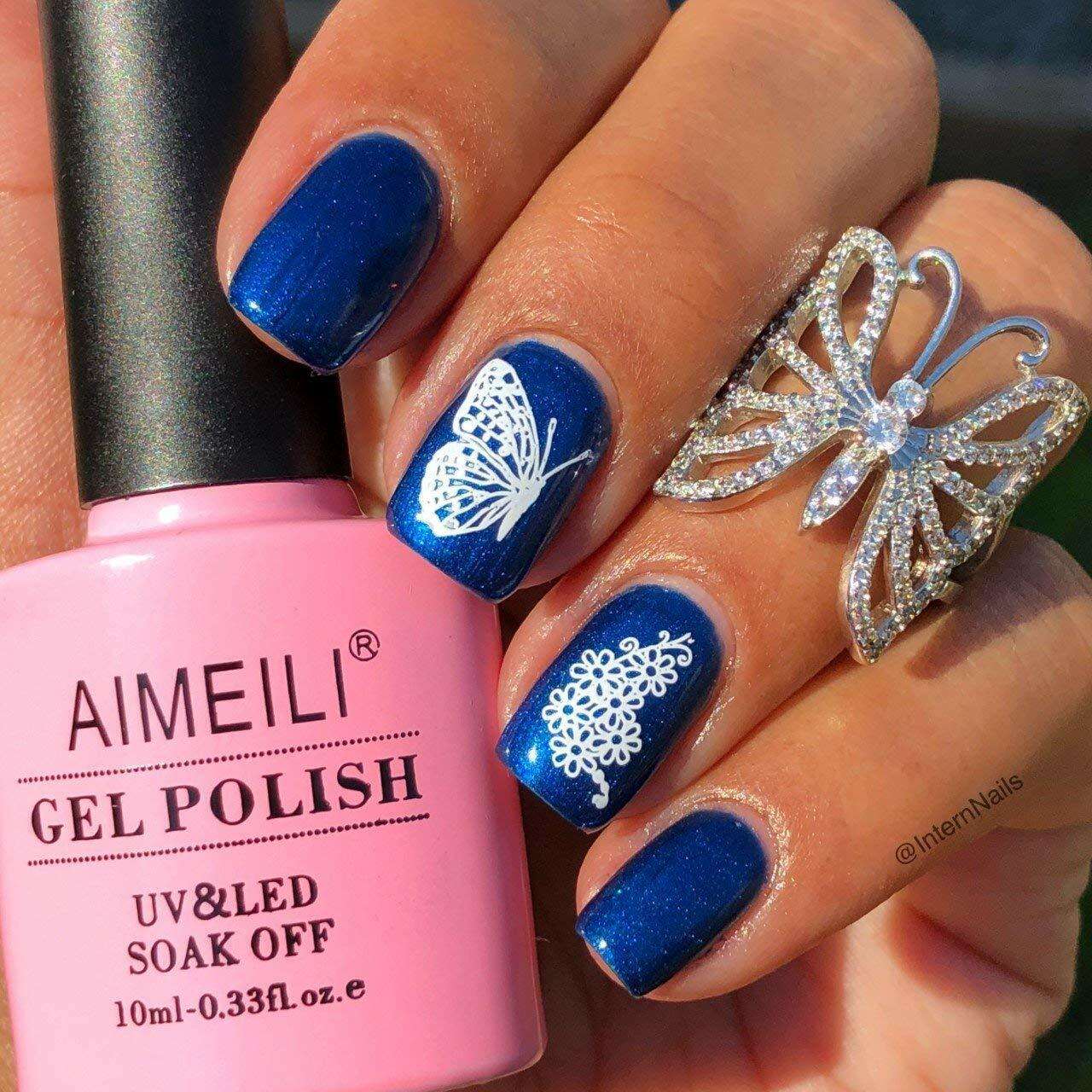 matte midnight blue nail polish