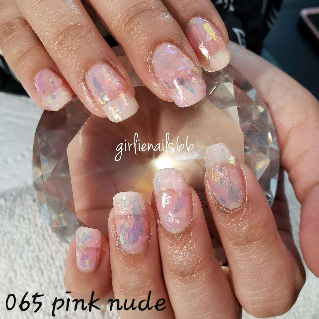 clear nail polish with pink tint