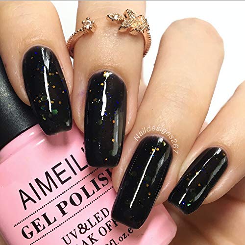 black glitter nail polish