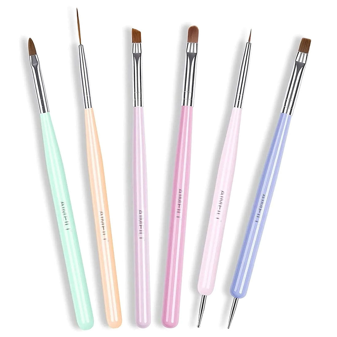6Pcs Nail Art Liner Brushes Set - Nail Gel Polish Painting Nail Design Brush  Pen