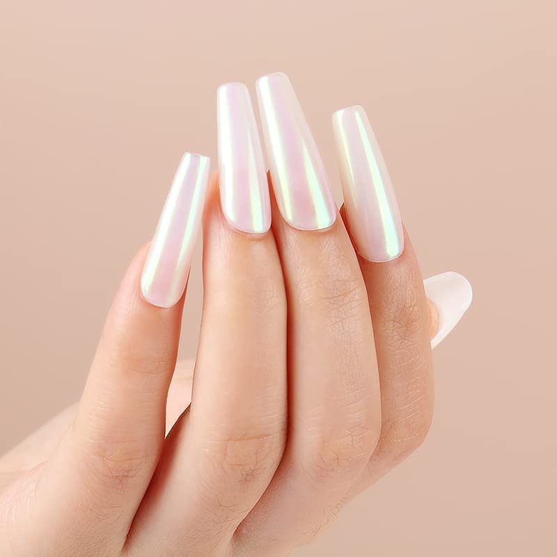 pink chrome nail powder