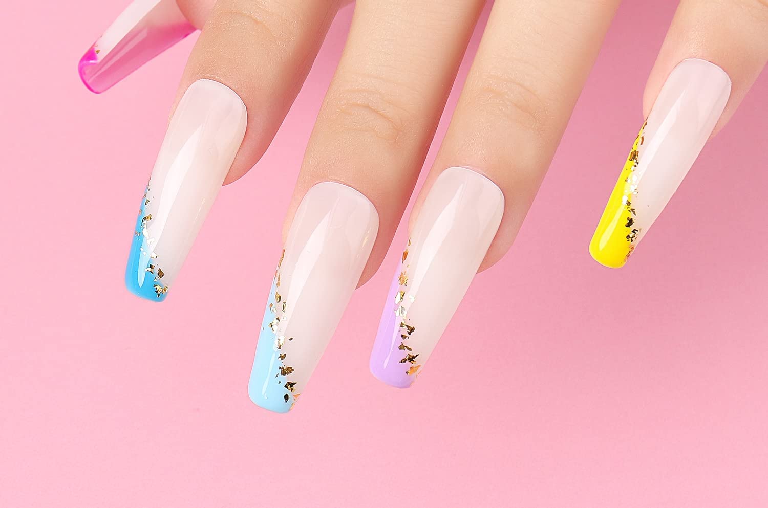 rainbow nail art