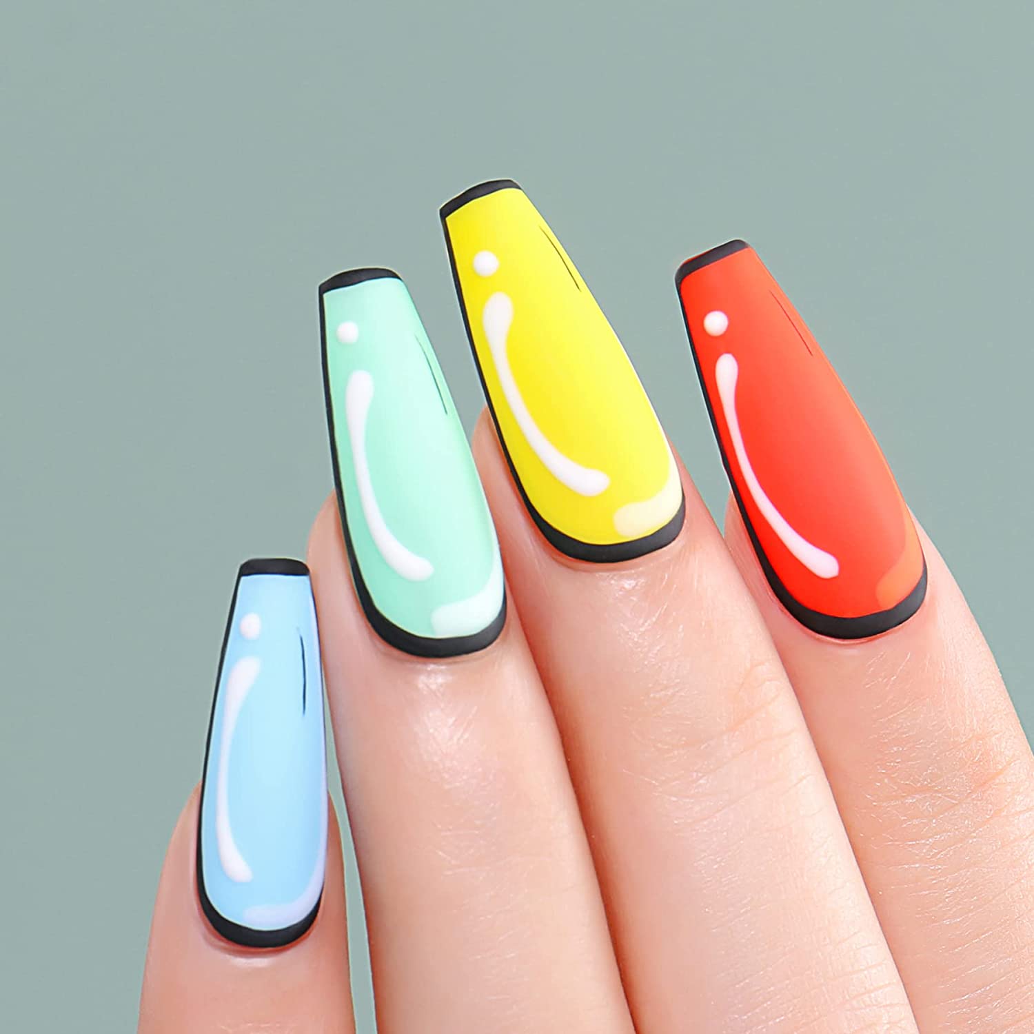 matte colored nails