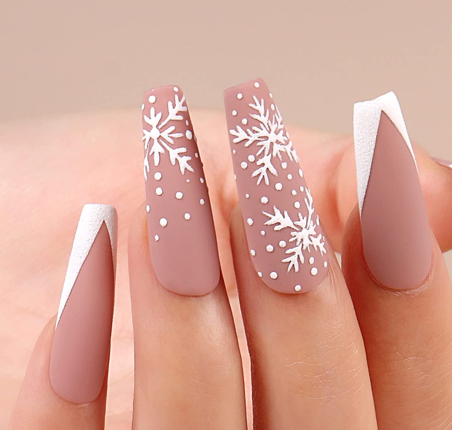 dark pink and white nails