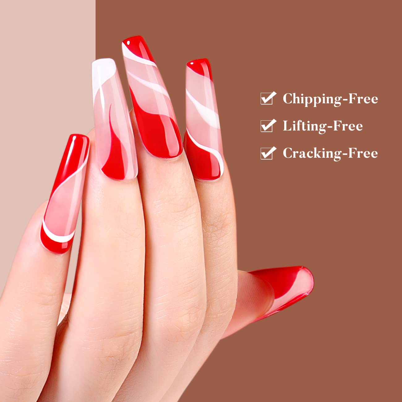 red and white nail