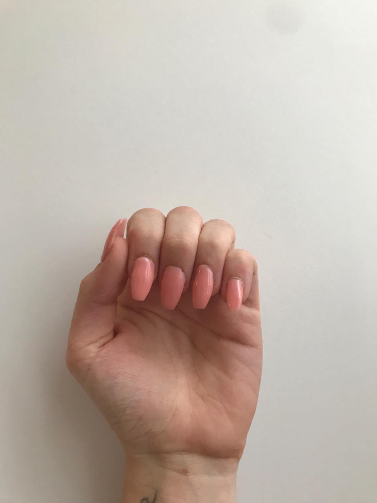 nude nails coffin